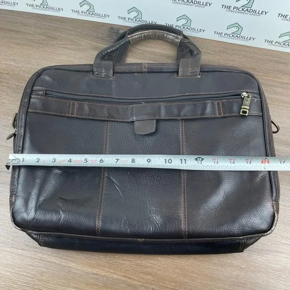 Classic Samsonite Leather Top loader Briefcase Dark Brown Business‎ Work Travel
